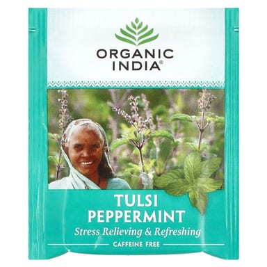 Чай Organic India Tulsi Peppermint Caffeine Free, оттенок 18 Infusion Bags, 30.6 г