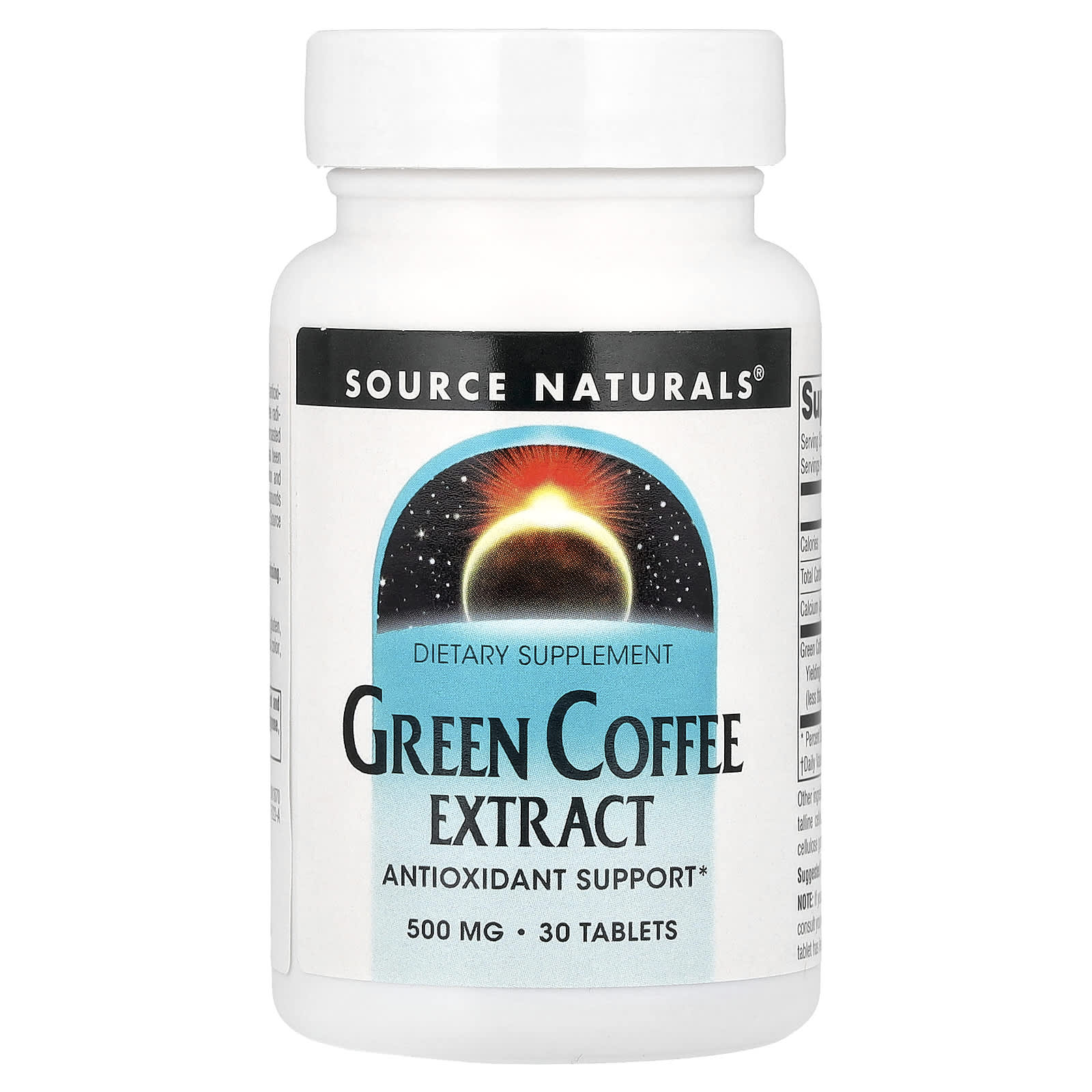 Кофе Source Naturals Green Extract, 500 мг, 30 таблеток
