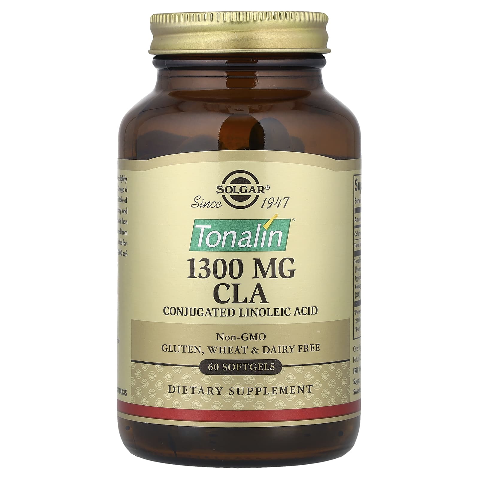 CLA Solgar Tonalin®, 1300 мг, 60 мягких капсул