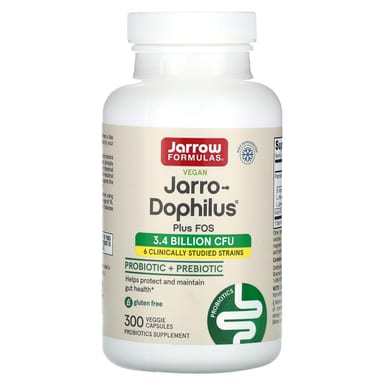 Пробиотик Jarrow Formulas Vegan Jarro-® Plus FOS, 300 растительных капсул
