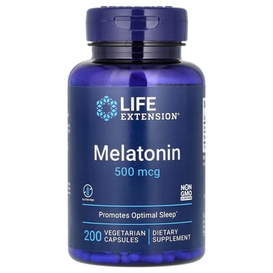 Мелатонин Life Extension, 500 мкг, 200 растительных капсул