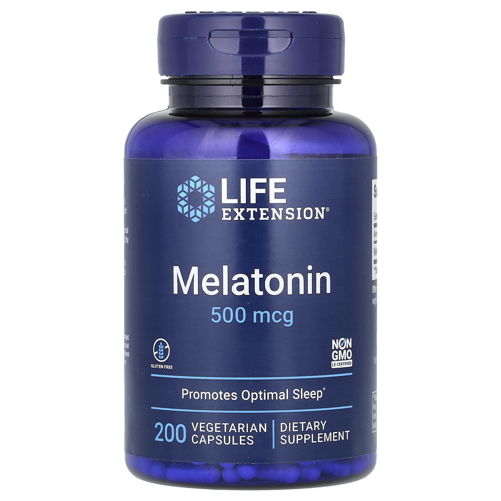 Мелатонин Life Extension, 500 мкг, 200 растительных капсул