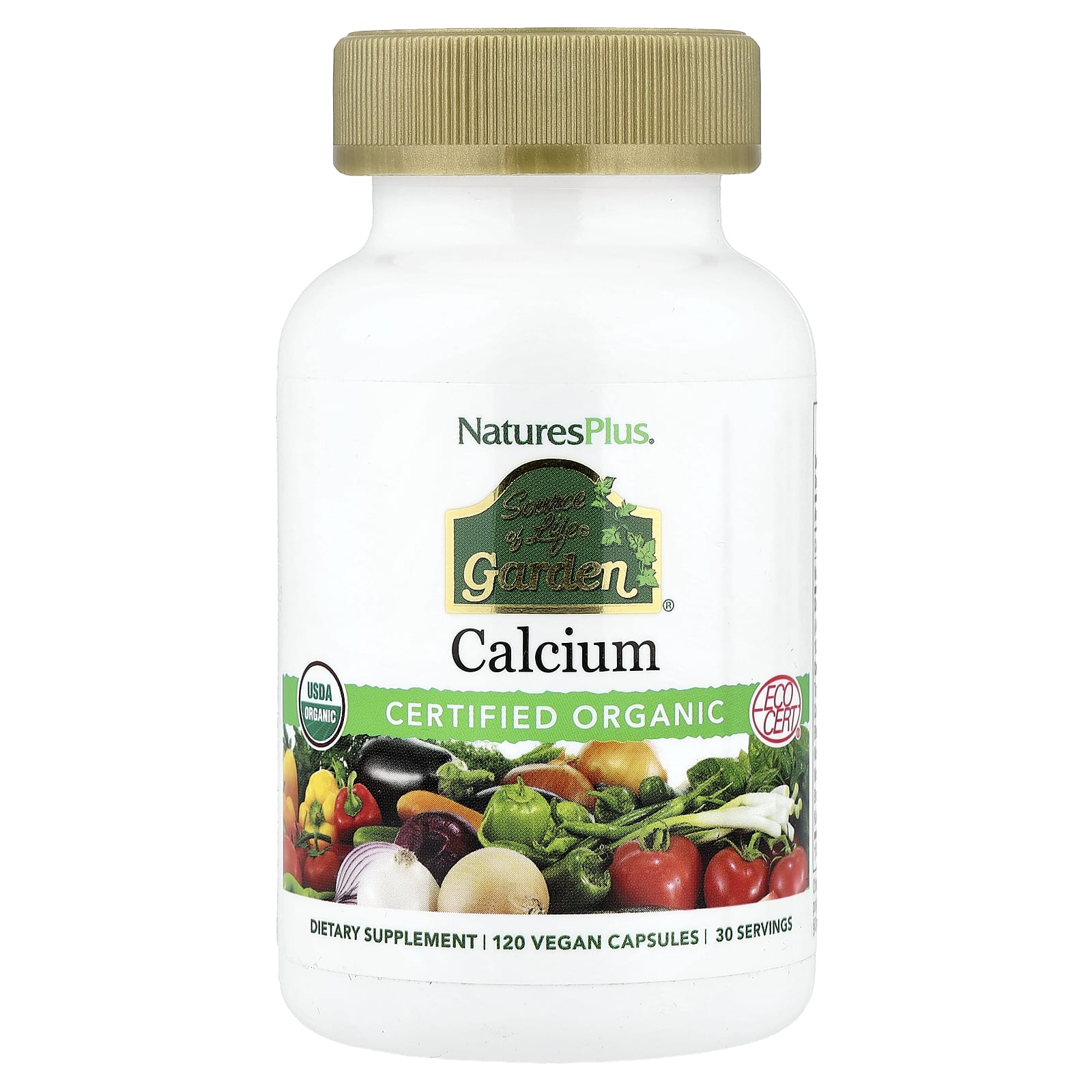 Кальций NaturesPlus Source of Life® Garden®, 120 растительных капсул