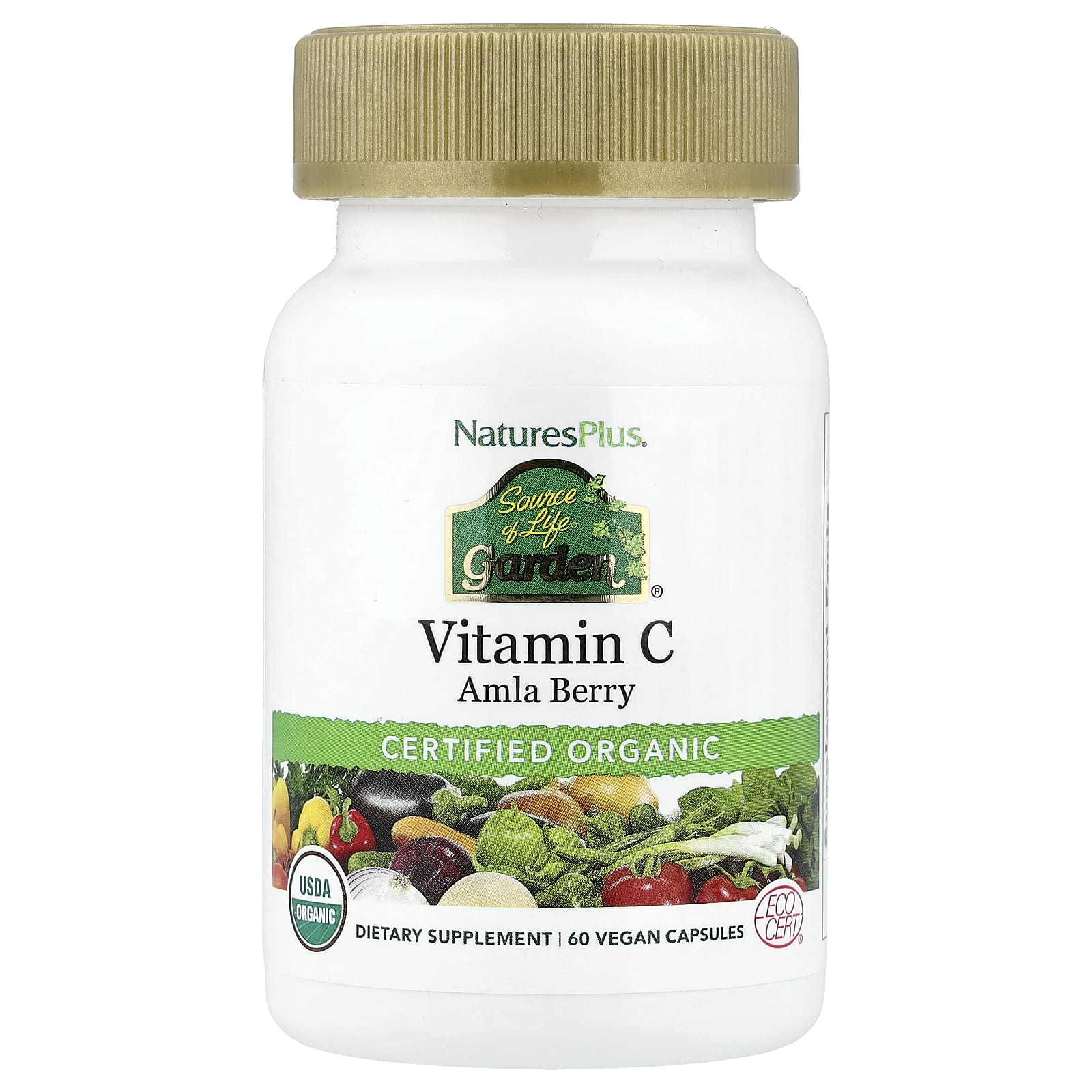 Витамин C NaturesPlus Source of Life Garden® Amla Berry, 60 растительных капсул