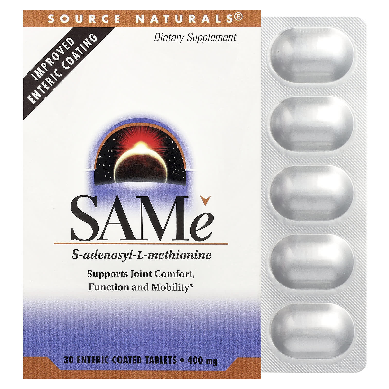 SAMe Source Naturals SAMe, 400 мг, таблетки