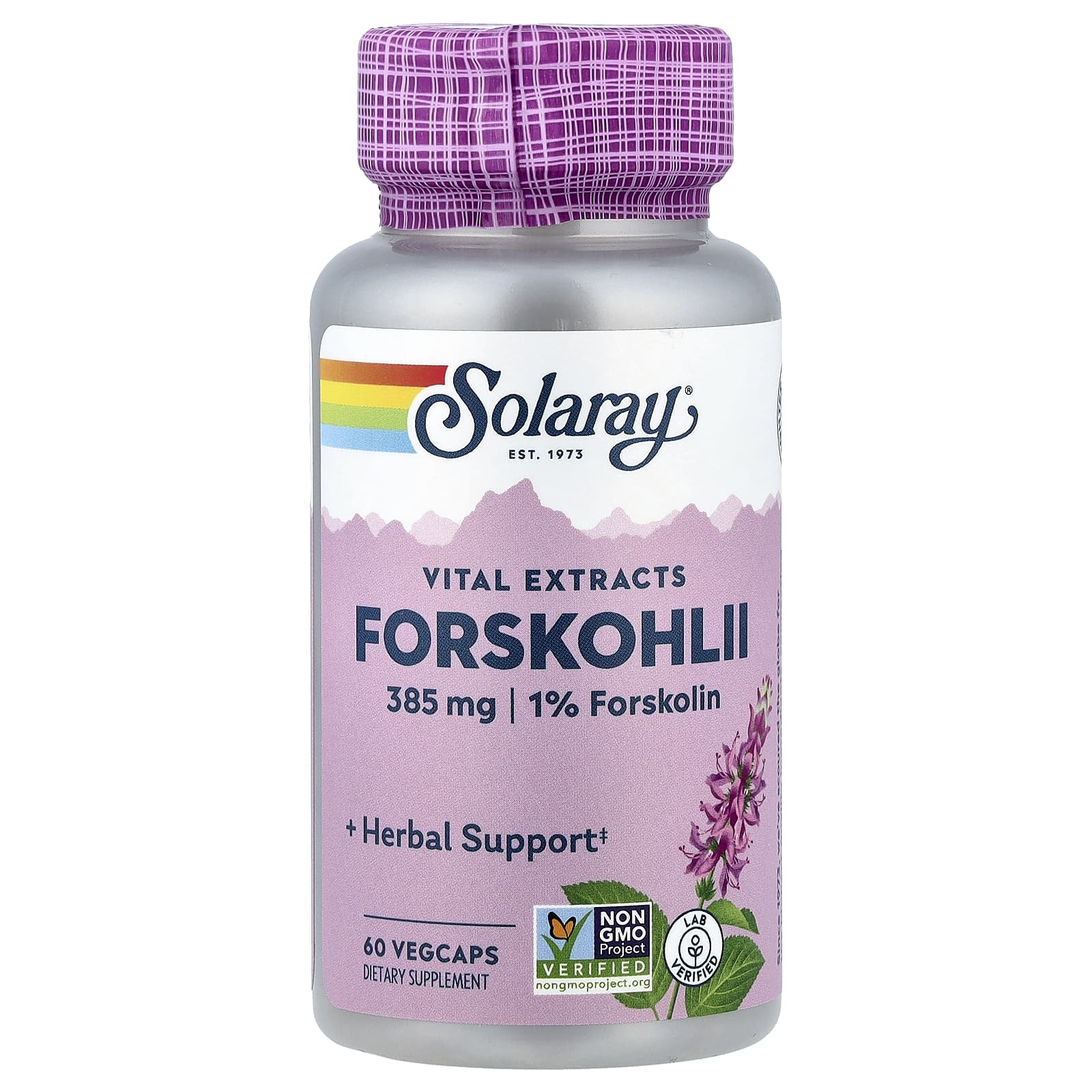 Колеус форсколии Solaray Vital Extracts, 385 мг, 60 растительных капсул