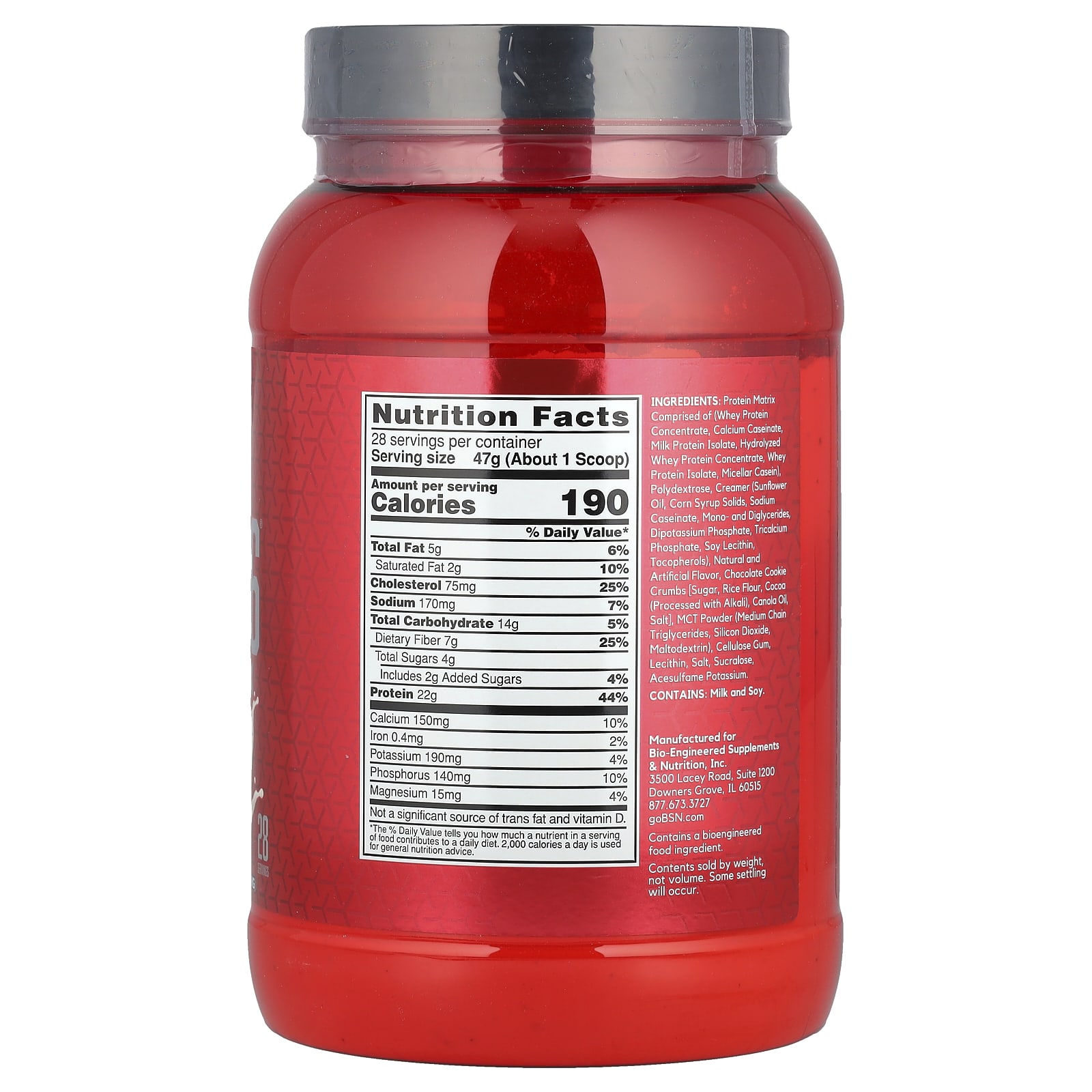 Протеиновый порошок BSN Syntha-6® Ultra Premium Protein Matrix Cookies & Cream, 1.32 кг, крем — фото 2