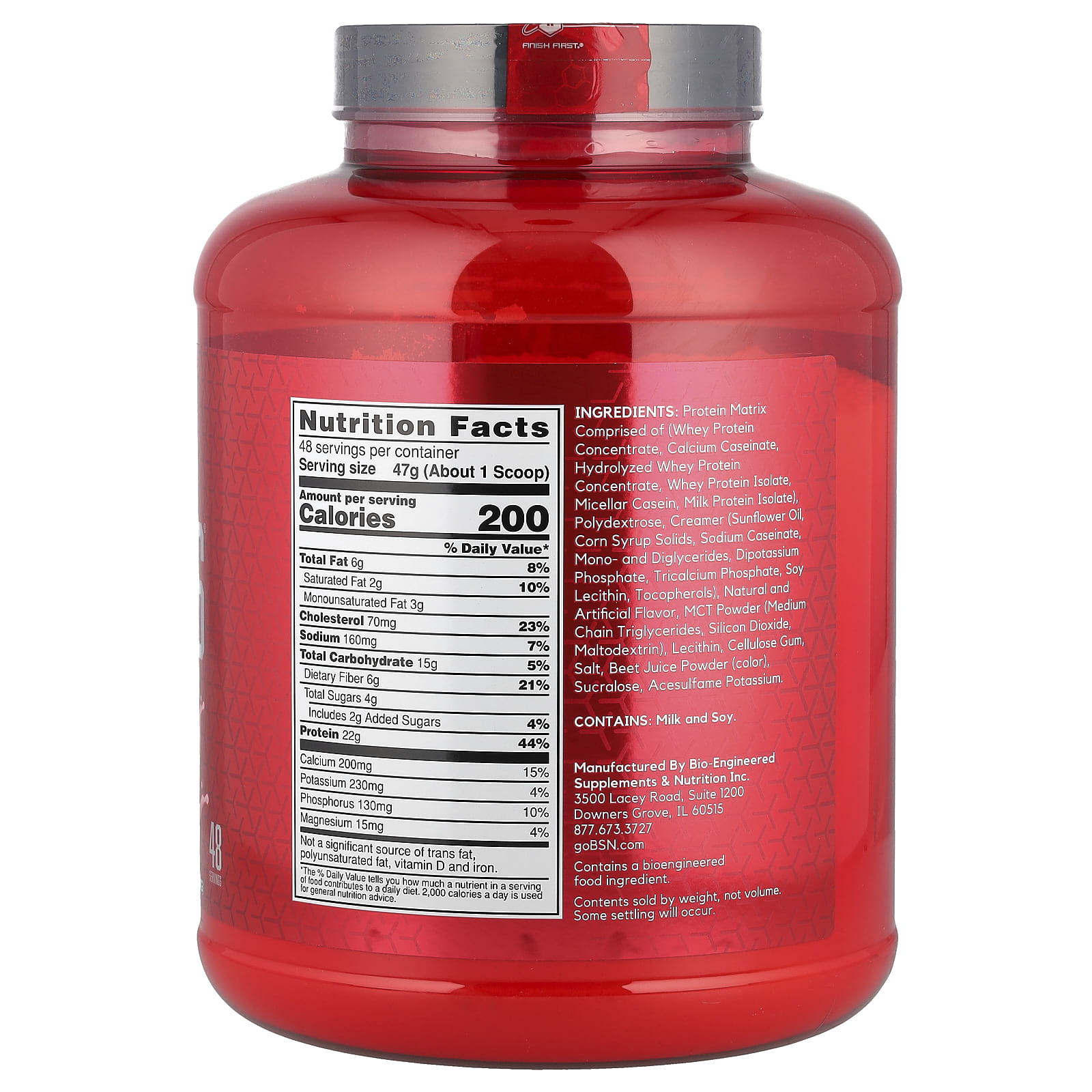 Протеиновый порошок BSN Syntha-6® Ultra Premium Protein Matrix Strawberry Milkshake, 2.27 кг — фото 2