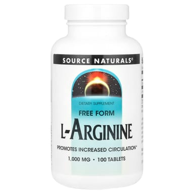 L-аргинин Source Naturals L-Arginine Free Form, 1000 мг, 100 таблеток
