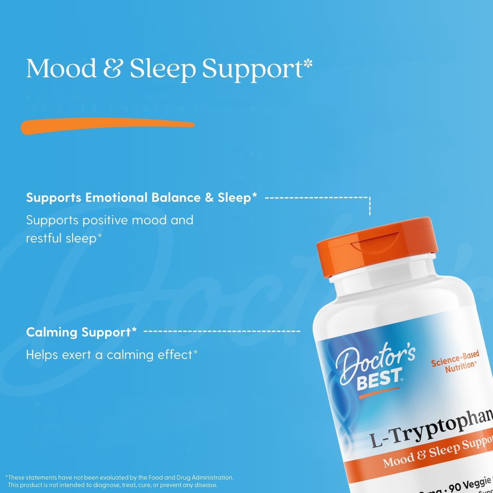 L-триптофан Doctor's Best L-Tryptophan, 500 мг, 90 растительных капсул — фото 5
