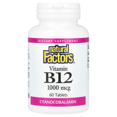 Витамин B12 Natural Factors, 1000 мкг, 60 таблеток