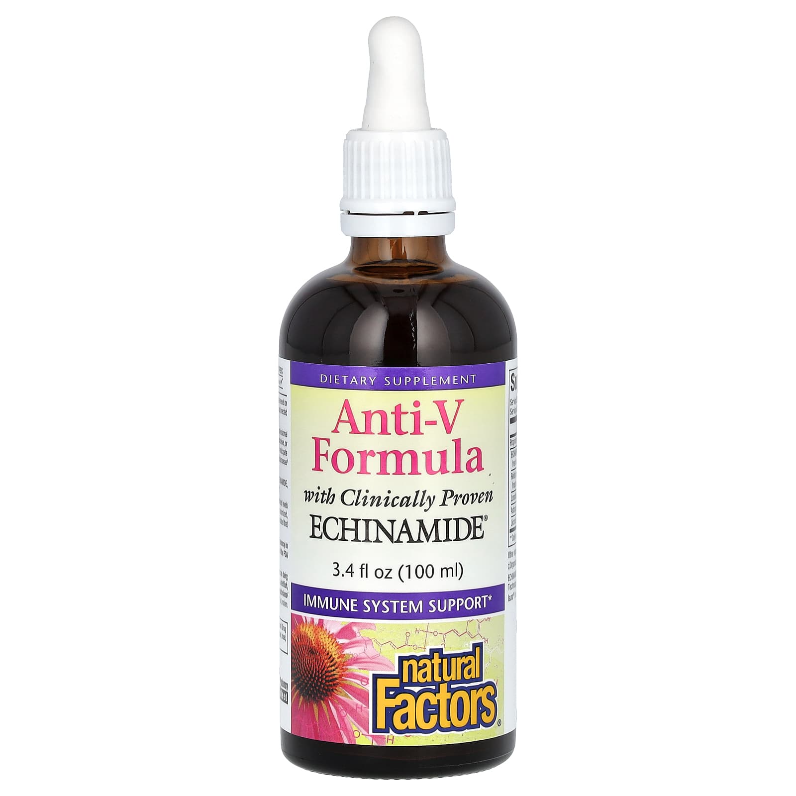 Комплекс Natural Factors Anti-V with Clinically Proven Echinamide, 100 мл