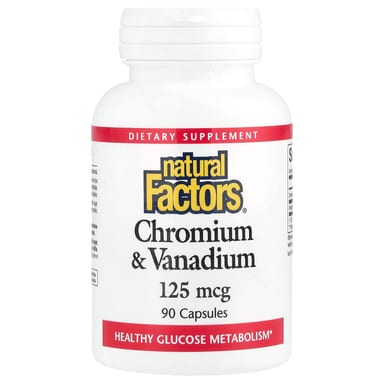 Хром Natural Factors & Vanadium, 125 мкг, 90 капсул