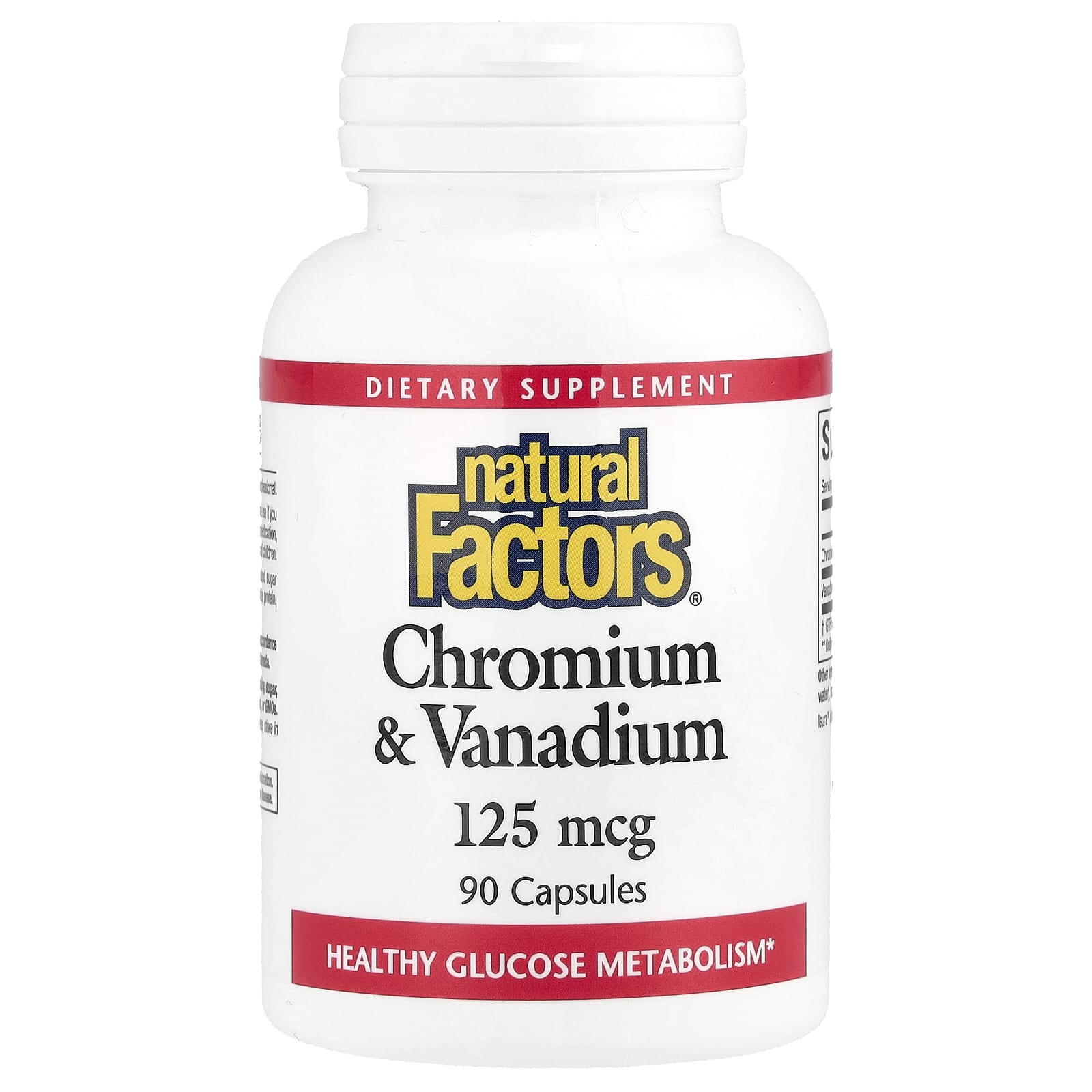 Хром Natural Factors & Vanadium, 125 мкг, 90 капсул