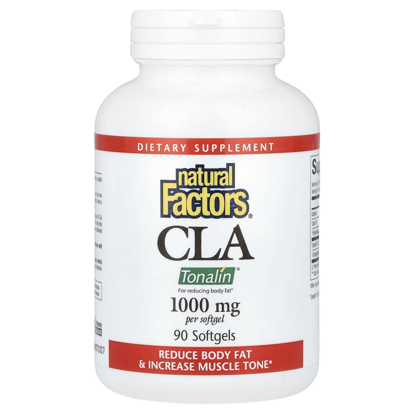 CLA Natural Factors, 1000 мг, 90 мягких капсул