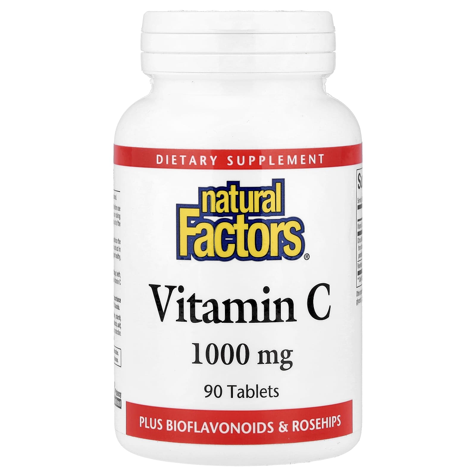 Витамин C Natural Factors Plus Bioflavonoids & Rosehips, 90 таблеток