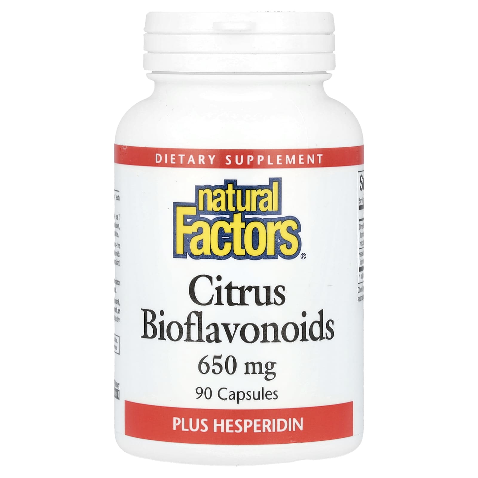 Цитрусовые биофлавоноиды с гесперидином Natural Factors, вкус Citrus Bioflavonoids Plus Hesperidin, 650 мг, 90 капсул