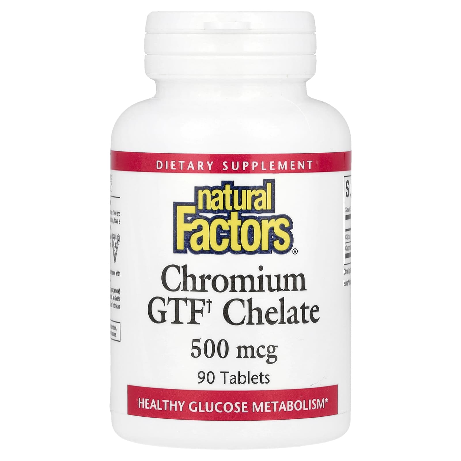 Хром Natural Factors GTF Chelate, 500 мкг, 90 таблеток