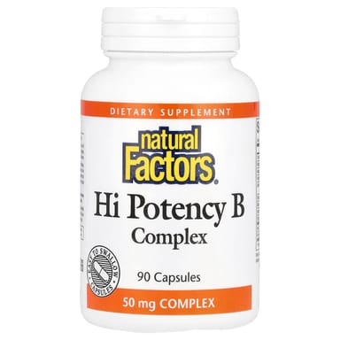 Комплекс витаминов B Natural Factors Hi Potency, 90 капсул