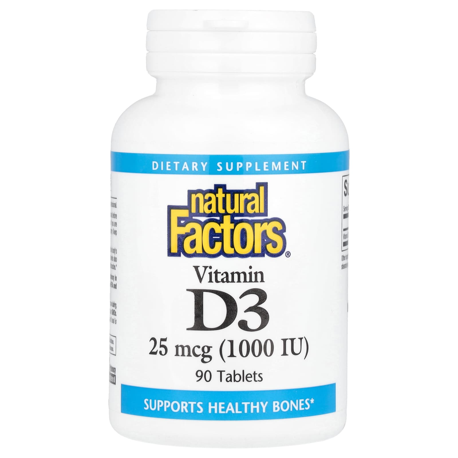 Витамин D3 Natural Factors, 25 мкг (1000 МЕ), 90 таблеток
