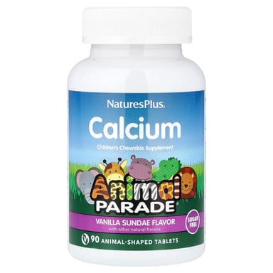 Детский жевательный кальций NaturesPlus Animal Parade®, вкус Vanilla Sundae, 90 жевательных таблеток в форме животных