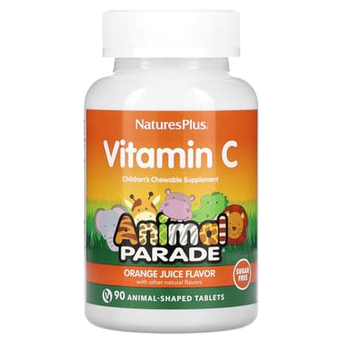 Детский жевательный витамин C NaturesPlus Animal Parade, без сахара, 90 жевательных таблеток в форме животных