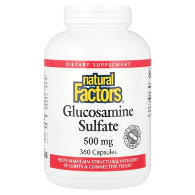 Фото товара: Глюкозамин Natural Factors Sulfate, 500 мг, 360 капсул