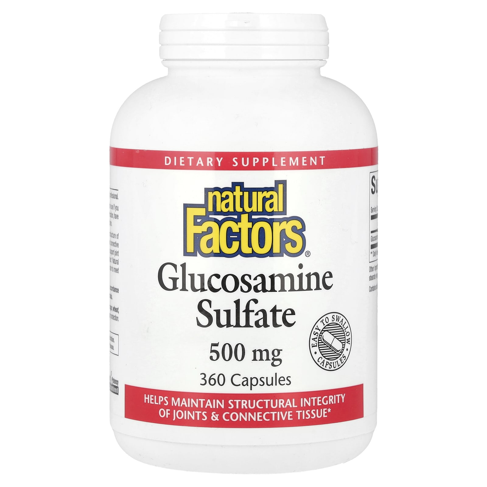 Глюкозамин Natural Factors Sulfate, 500 мг, 360 капсул