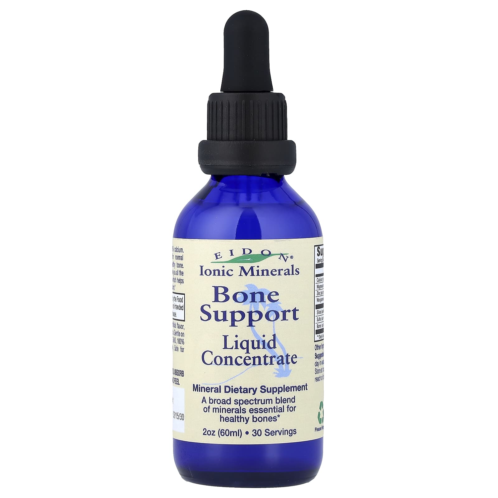Минерал Eidon Ionic Minerals Ionic Bone Support Liquid Concentrate, 60 мл, 2 унций, жидкая форма