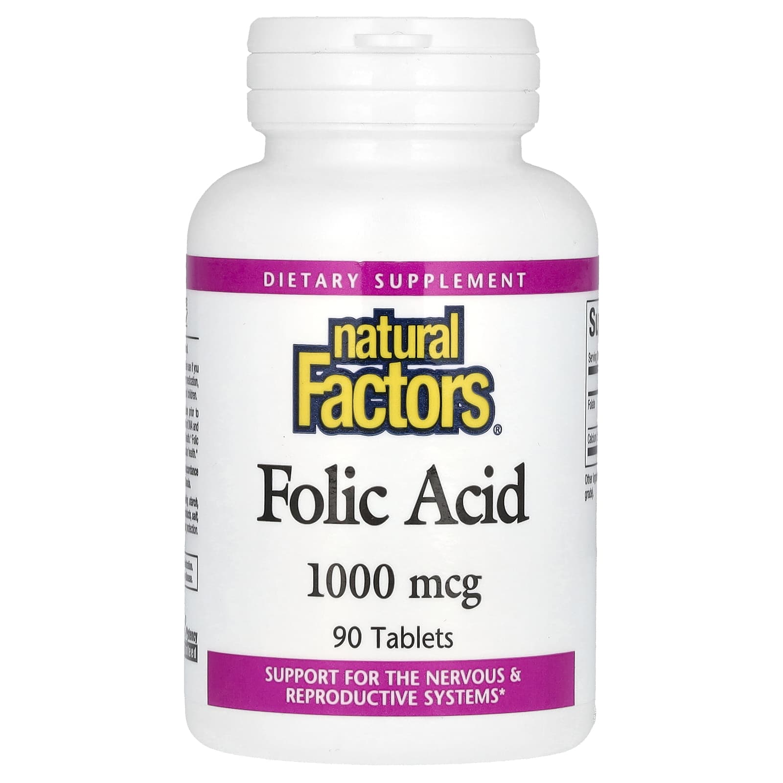 Фолиевая кислота Natural Factors, 1000 мкг, 90 таблеток