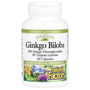 Гинкго билоба Natural Factors HerbalFactors®, 60 капсул
