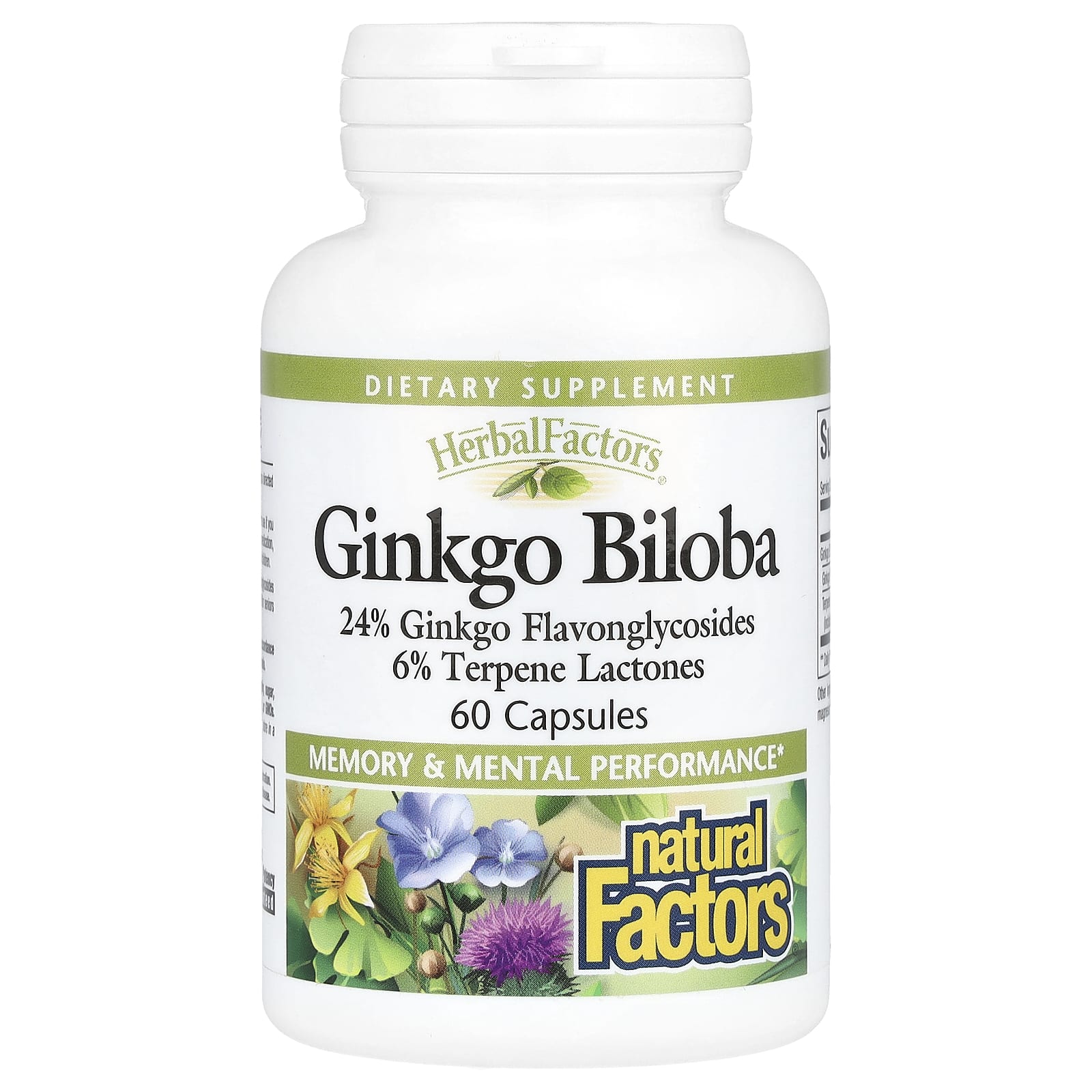 Гинкго билоба Natural Factors HerbalFactors®, 60 капсул