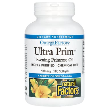 Масло примулы вечерней Natural Factors OmegaFactors Ultra Prim, 500 мг, 180 мягких капсул