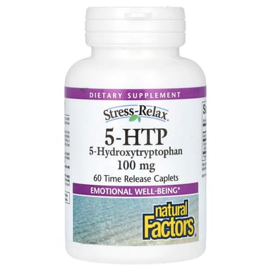 5-HTP Natural Factors Stress-Relax 5-HTP, оттенок 60 Time Release Caplets, 100 мг