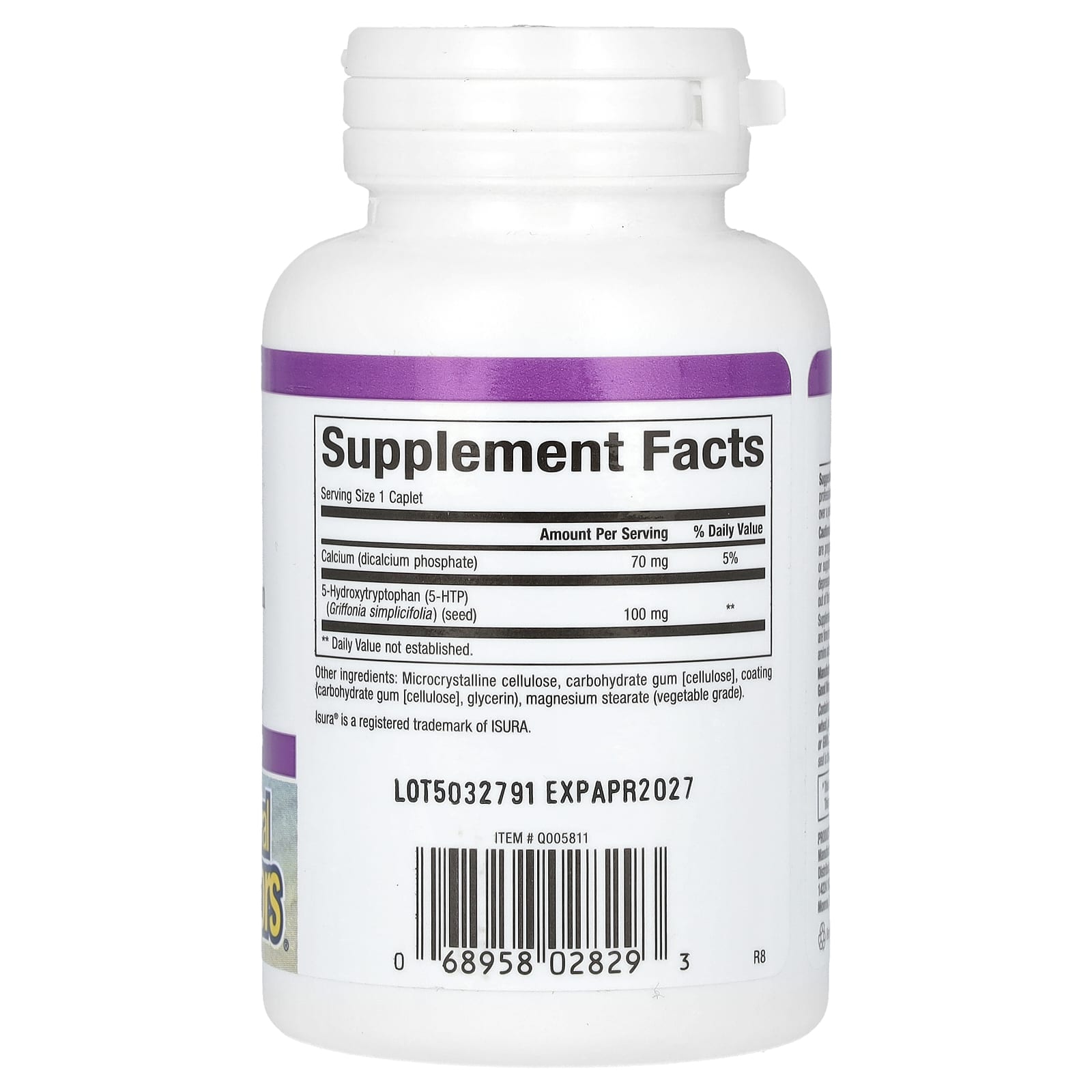 5-HTP Natural Factors Stress-Relax 5-HTP, оттенок 60 Time Release Caplets, 100 мг — фото 2