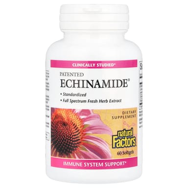 Эхинацея Echinamide Natural Factors Patented®, 60 мягких капсул