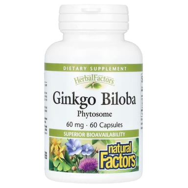 Гинкго билоба Natural Factors, оттенок Phytosome, 60 мг, 60 капсул
