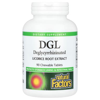 Солодка Natural Factors DGL Deglycyrrhizinated Extract, 90 жевательных таблеток