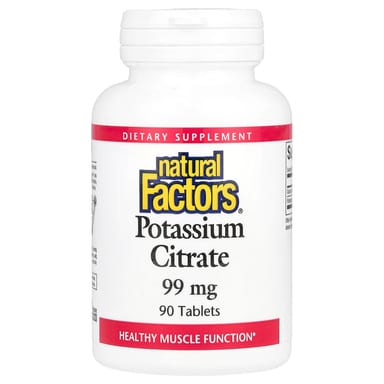 Цитрат калия Natural Factors, 99 мг, 90 таблеток