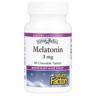 Мелатонин Natural Factors Stress-Relax®, 3 мг, 90 жевательных таблеток