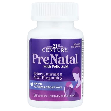 Фолиевая кислота 21st Century PreNatal , 60 таблеток