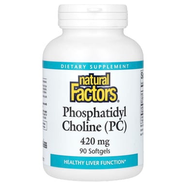 Холин Natural Factors Phosphatidyl (PC), 420 мг, 90 мягких капсул