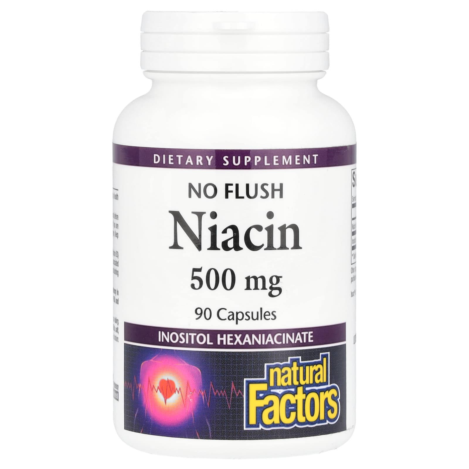 Ниацин Natural Factors No Flush, 500 мг, 90 капсул