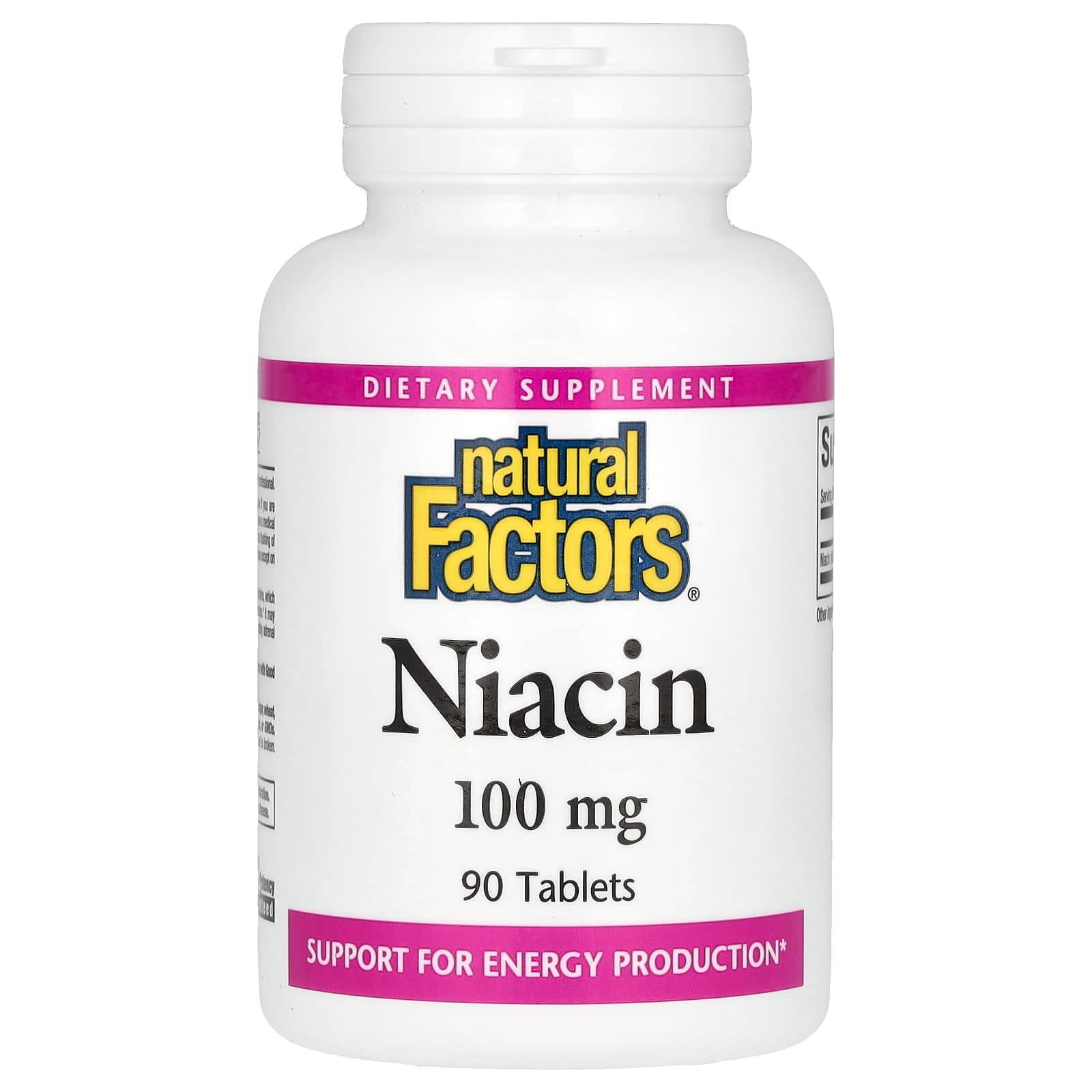 Ниацин Natural Factors, 100 мг, 90 таблеток