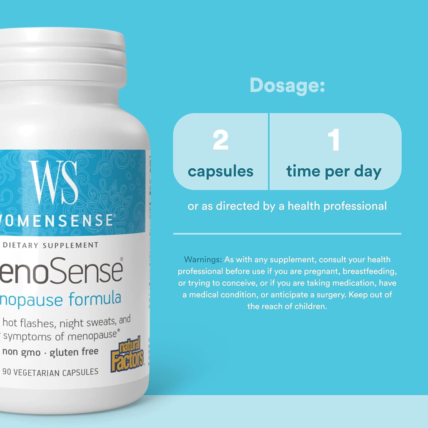 Комплекс Natural Factors WomenSense® MenoSense® Menopause, 90 растительных капсул — фото 4