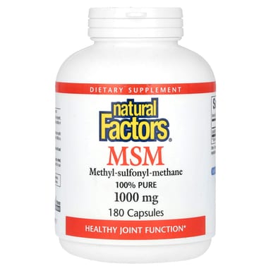 МСМ Natural Factors Methyl-Sulfonyl-Methane, 1000 мг, 180 капсул