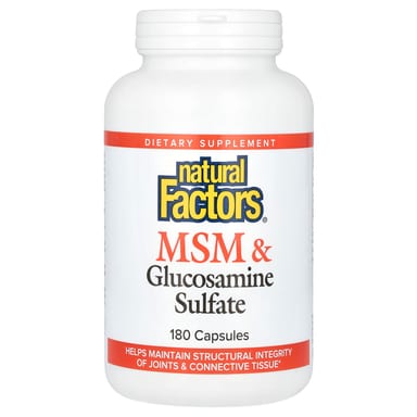 Глюкозамин Natural Factors MSM & Sulfate, 180 капсул