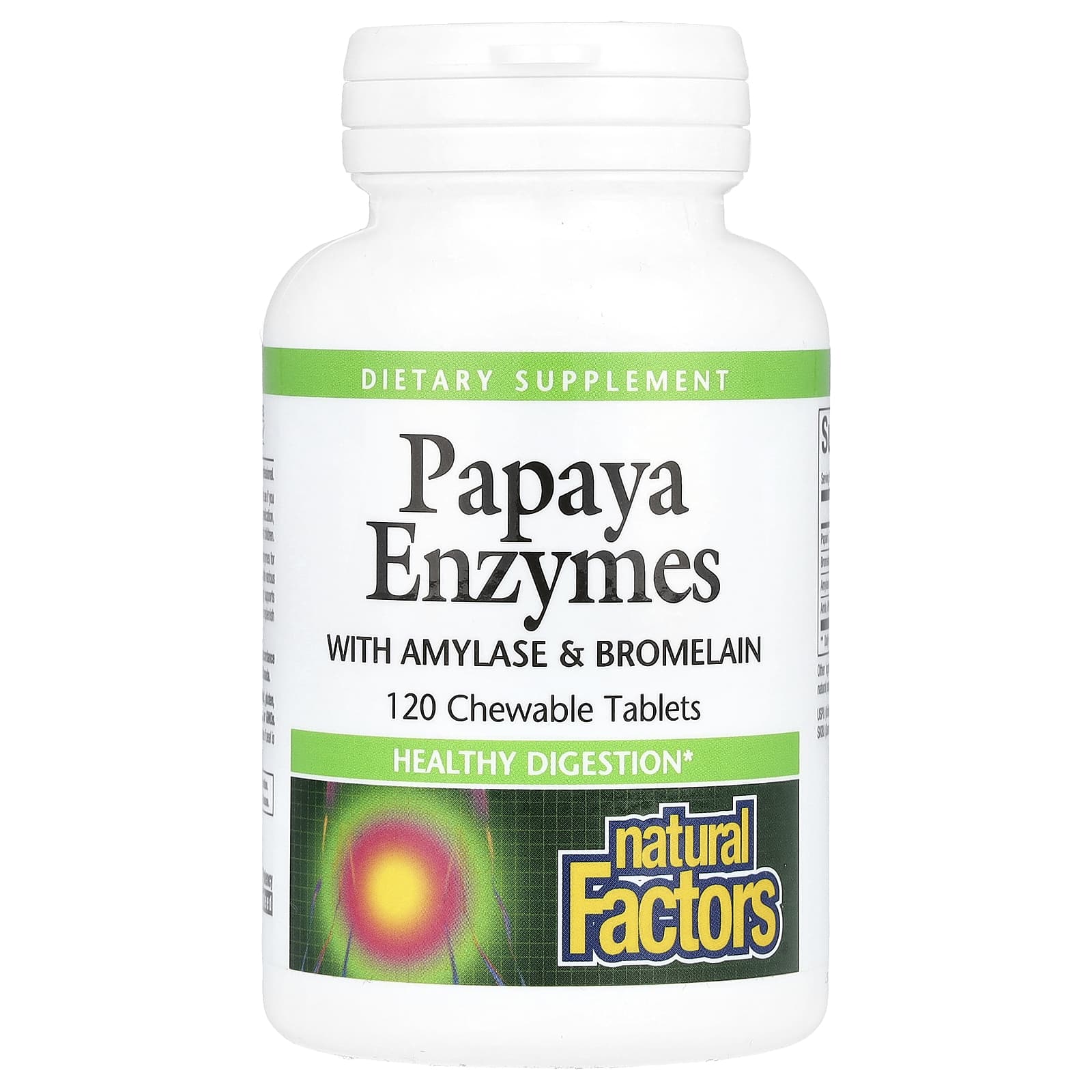 Бромелайн Natural Factors Papaya Enzymes with Amylase &, 120 жевательных таблеток