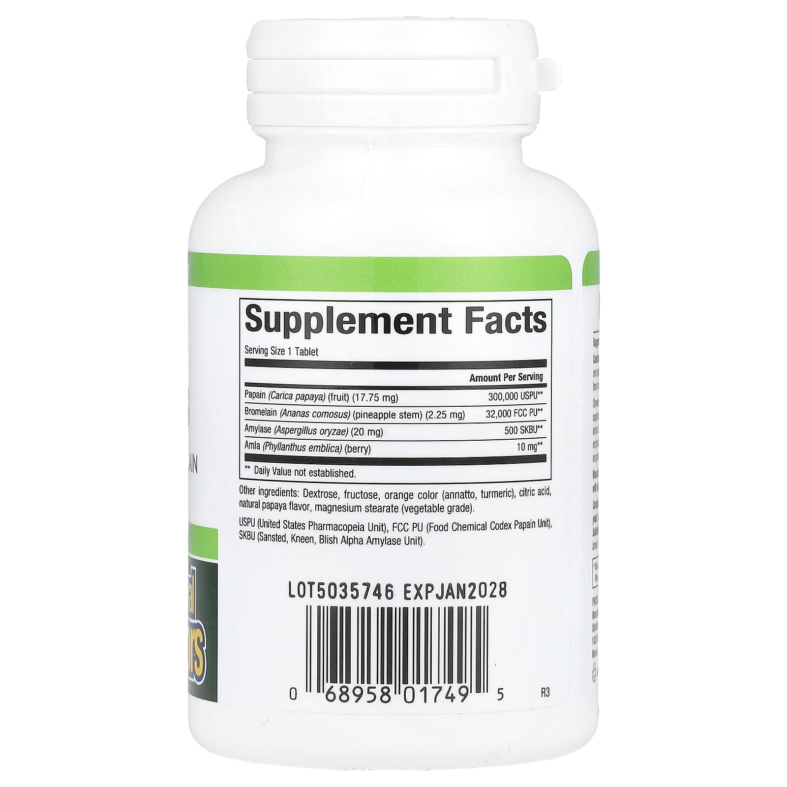 Бромелайн Natural Factors Papaya Enzymes with Amylase &, 120 жевательных таблеток — фото 2