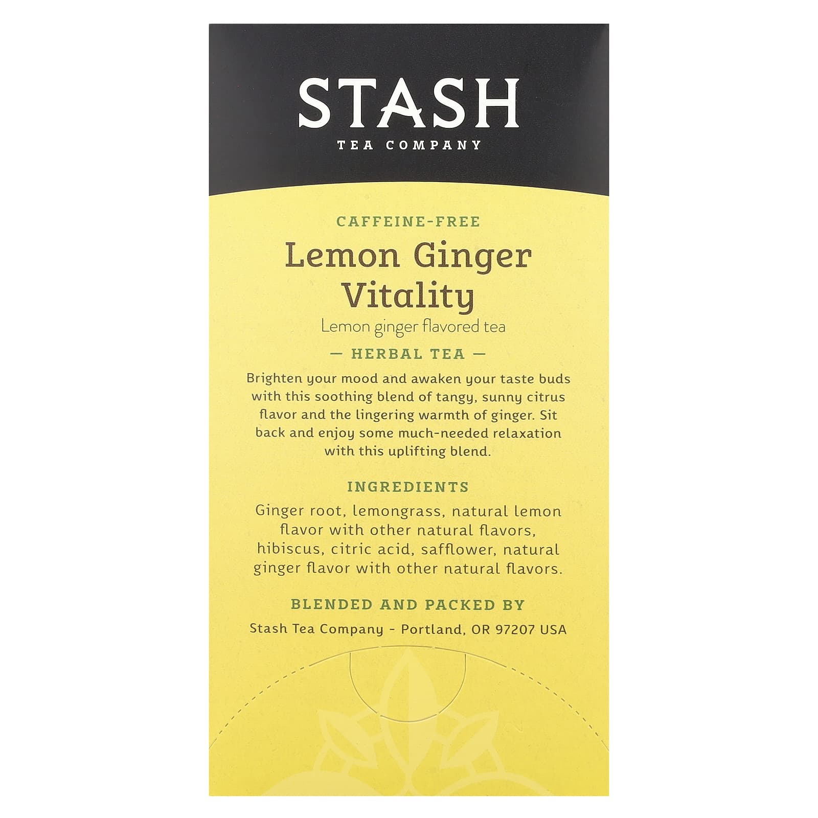 Имбирь Stash Tea Herbal Tea Lemon Vitality Caffeine-Free, оттенок 20 Tea Bags, 34 г, чайные пакетики — фото 2